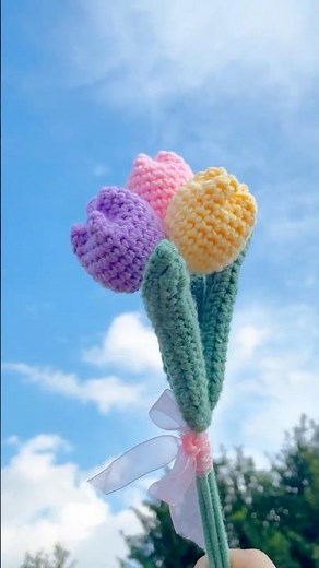 Crochet Tulip Flower 🌷 Easy Spring Project