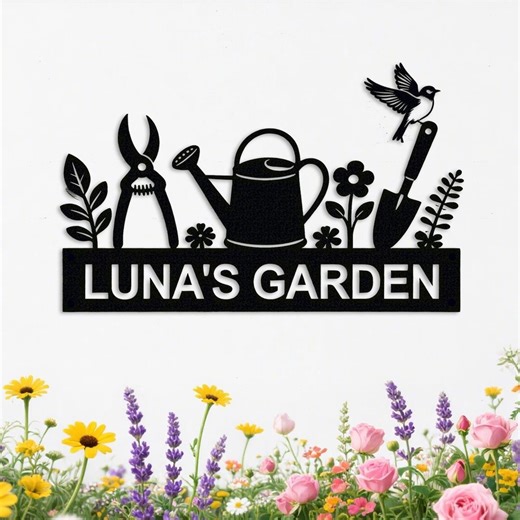 Personalized Metal Garden Sign: Custom Gardener Name, Gardener Gift - Etsy