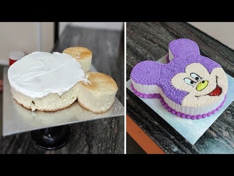 Mickey Mouse Cake Decoration | Butter Cream Mickey Mouse Cake Tutorial