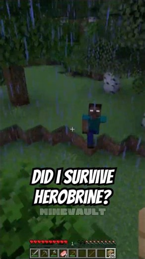 I Survived 1 Minute Being Hunted by Herobrine 😨 #minecraft