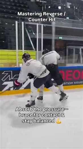 Reverse/Counter Hit: Absorb, Control & Counter 💪🏒 When an opponent comes to hit you while carrying the puck, you don’t just take the hit; you take control. The reverse/counter hit is an essential skill for maintaining possession and staying strong on the puck. ✅ Absorb the pressure – Brace for contact & stay balanced ✅ Lower your center of gravity – Control the collision & stay in control ✅ Use your momentum – Deliver the counter hit & protect possession Mastering this move makes you tough to 