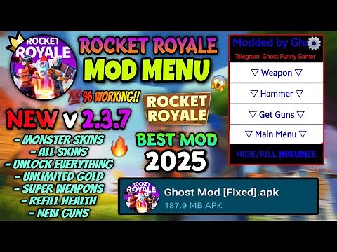 ✅Rocket Royale: NEW MOD MENU v 2.3.7- New Monster Skins Hack 👻 | 2025 Best Mod Menu🔥 - 💯% Working!!