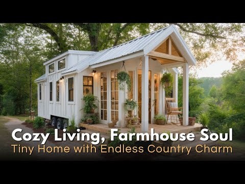 Cozy Farmhouse Tiny Home Tour 🏡 | Indoor-Outdoor Living at Its Best!