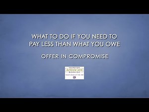 IRS Collection Alternatives:Offer In Compromise
