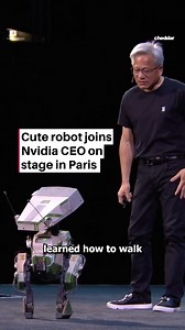 Smart and cute! Nvidia CEO Jensen Huang shared the stage with Grek, a droid trained entirely in an AI simulation. The moment took place at VivaTech in Paris, showing off AI’s growing role in robotics. | cheddar news