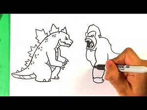 AMAZING How to Draw GODZILLA vs KING KONG - Among Us Mod