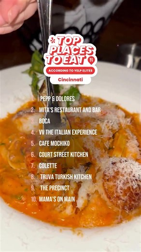 Say hello to Cincinnati’s Top Places to Eat for 2025, curated straight from the forks (and hearts) of our Yelp Elite Squad. Craving pasta? Dreaming of Spanish or Latin American cuisine? These local legends have every craving covered and then some. Hit the link in our bio to discover the delicious details, and let your inner foodie run wild! ⭐️⭐️⭐️⭐️⭐️ 🎥: Court Street Kitchen’s Aragosta 🍝 #TopPlacesOnYelp #YelpElite2025 | Yelp Cincinnati
