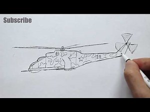 How to draw a military Helicopter Easy