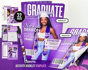 Graduation Booklet Template | Graduation Activity Book | Graduation Gift Template | Graduation Party Favor | DIY Canva Template - Etsy