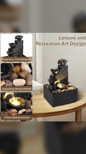 Tabletop Waterfall Fountain 3-Tier, USB/AA, Soft Lights – Generic 3-Tier – AliExpress