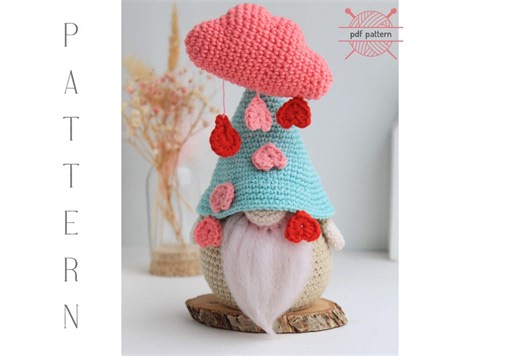 Crochet Valentine Love Cloud, Amigurumi Gnome Pattern - Etsy