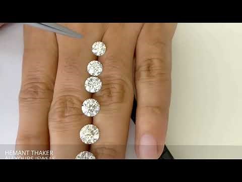 Round shape diamond size comparison on hand with MM size 1ct - 3ct