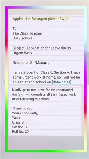 #application#ytshorts #studytips #applicationforurgentwork