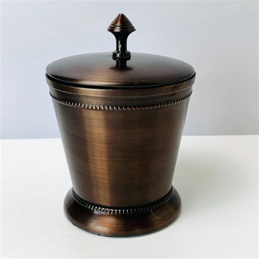 METAL STORAGE BOX, Dark Bronze Bowl With Lid, Vanity Storage Jar, Trinket Box, 5-1/2" Tall - Etsy