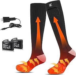 Heated Socks for Men Women, Battery Powered Thermal Electric Socks for Cold Feet,Camping Hunting Winter Foot Warmers