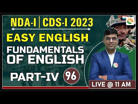 NDA English Classes | CDS English | Foundamentals of English for nda | NDA English Preparation
