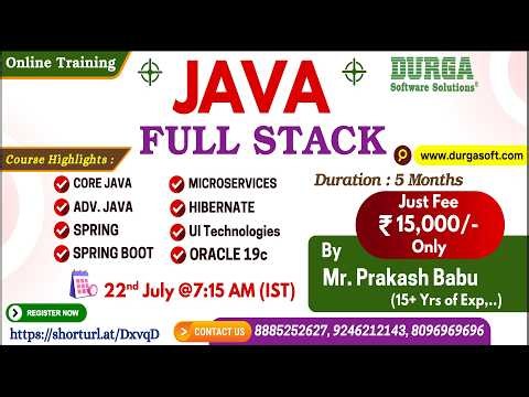 JAVA FULL STACK Online Training @ DURGASOFT