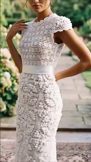 Crochet wedding dress written pattern #crochet