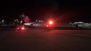This Delta 717 was getting a quick de-icing spray before heading to Atlanta. Most people don’t associate southern airports with de-icing, but it’s relatively common here during the winter months! Aircraft that stay here on chilly nights often need the frost removed from the wings and tail in the morning. | Columbia Metropolitan Airport (CAE)