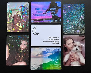 Custom Trading Cards -- Personalized Aesthetic Holographic Collectible Custom Trading Cards - Etsy