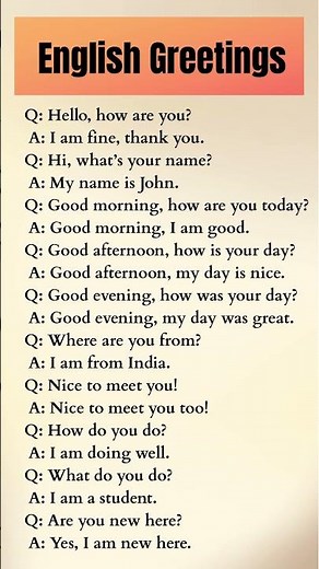 Easy English Greetings | Simple Questions & Answers for Beginners | Speak English Daily | Shorts