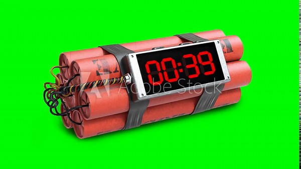 One minute dynamite or bomb countdown timer green screen in 4K resolution 素材庫影片
