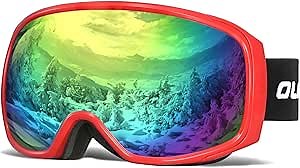 OlarHike Ski Snow Goggles for Men and Women, Anti-Fog Over Glasses Snowboard Goggles with UV Protection, Windproof Dual Lens Goggles for Skiing & Skating & Outdoor Sport, UV400