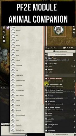 #12 Pathfinder module animal companion for Foundry VTT