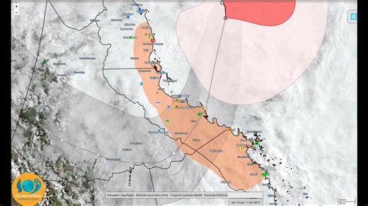 TROPICAL CYCLONE KOJI – SEVERE WEATHER UPDATE (Issued 10 January 2026, 6:00 pm AEST) Tropical Cyclone Koji has intensified into a Category 2 system and is now tracking south toward the northeast Queensland coast, forecast to make landfall early Sunday morning between Townsville and Bowen. ⚠️ Key Hazards and Expected Impacts 1. Rainfall and Flooding Risk Heavy to locally intense rainfall will rapidly expand along the coast from Ingham to Mackay tonight, extending inland overnight. Six-hourly tota