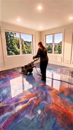 Ultimate Depth Epoxy Design – Looks Like An Ocean / Galaxy / Cave! #ai #30lakh #epoxyfloor #shorts