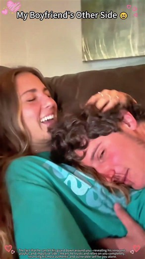 Finally, I caught him!😂💕He is a big baby#funny #boyfriends #funnycouples
