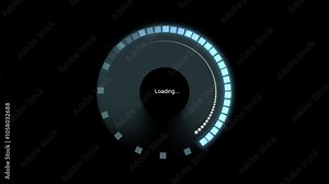 A modern futuristic loading animation with a circular progress indicator and sleek design