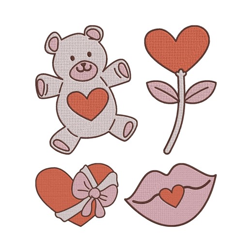 Valentine Love Heart Embroidery Design, Love Heart Machine Embroidery File, 4 Design, 6 Size, Instant Download - Etsy
