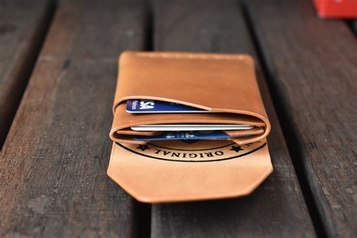 Shell Cordovan Leather Card Wallet: Minimalist Design, Free Personalization - Etsy
