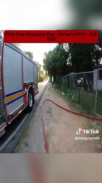 Driver's POV at First Due Structure Fire