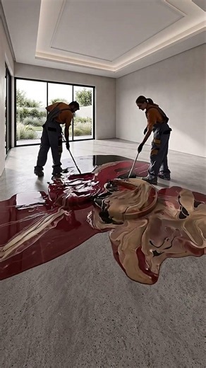 Client wanted a $36,000 Midnight Ruby & Bronze bedroom... 🤯👑 #epoxyfloor #satisfying