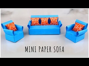 How to Make a Mini Paper Sofa Set | DIY Miniature Sofa | Origami Sofa & Chair