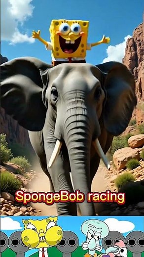 Sprunki SpongeBob rides an elephant #spongebob #sprunki #sprunkiocs
