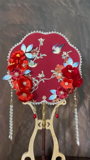 Handmade Chinese Bridal Fan | Wedding Gift & Oriental Home Decor