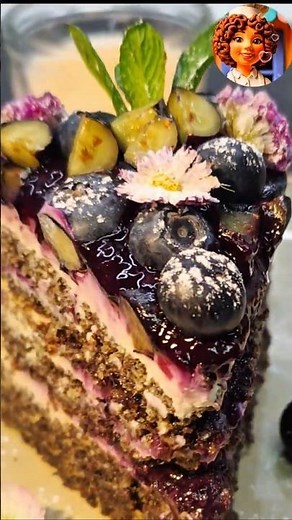 💡Wusstest du...🫐🎂​Mohn-Quark-Traum mit Blaubeeren!😋komplett ohne Mehl #rezept #shorts