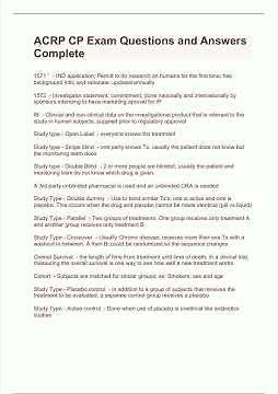 ACRP CP Exam Questions and Answers Complete