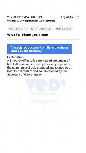 Understanding Share Certificates in Secretarial Practice