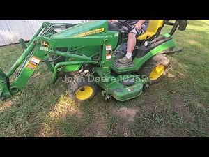 John Deere 1025R with 60" Deck Mowing Around the Barn