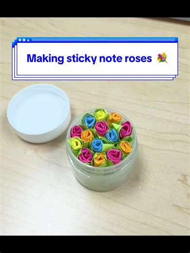 Making sticky note roses 💐 #rose #flowers #origami #paper #stickynotes #couple #surprise #foryou #fyp #giftideas #giftforhim #giftforher