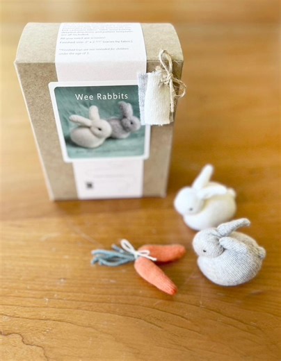 DIY Wee Rabbits Sewing Kit: Make 2 Cashmere Bunny Stuffed Animals - Etsy