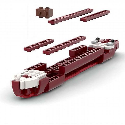 #Shorts - SS Edmund Fitzgerald Freighter LEGO MOC Animation