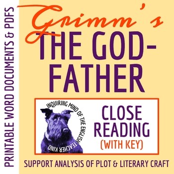 "The Godfather" Close Reading Analysis Worksheet | Grimm's Fairy Tale Activity