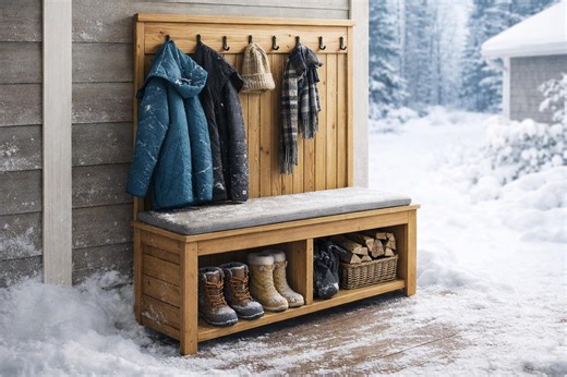 Winter Mudroom Bench Plans – DIY Wooden Entryway Storage Seat PDF Woodworking Blueprint - Etsy Australia