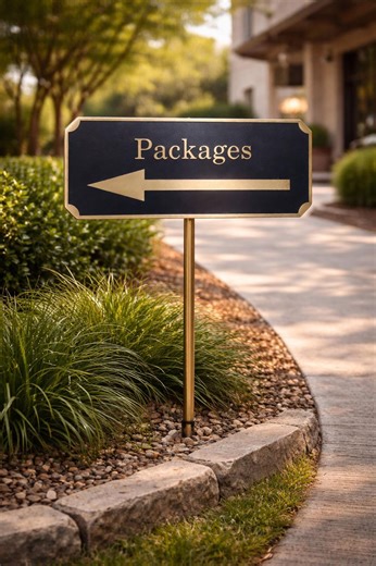 Solid Brass Directional Packages Sign – Custom Wayfinding Stake - Etsy