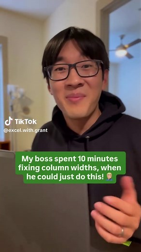 My boss really spent 10 minutes doing this manually 😭 Excel can auto-resize your columns for you… forever. Once you set this up: • no more dragging • no more messy sheets • instant “how are you so fast?” energy If you want to work faster look dangerous at your job… 👉 DM me the word “CLASS” and I’ll send you my free Excel AI class. #excel #exceltips #exceltraining #careertips #officelife